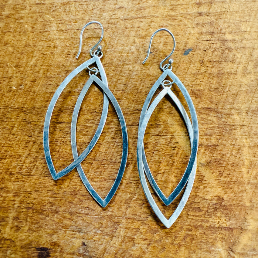 Long Sterling Silver Pierced Earrings earrings