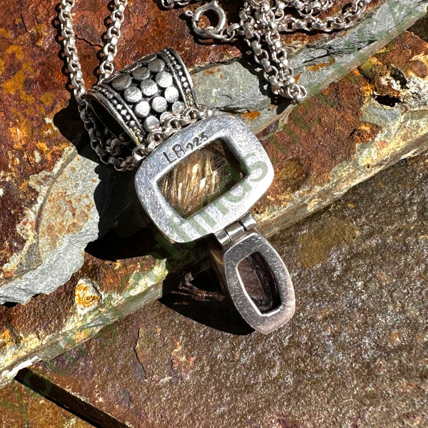 Lori Bonn Sterling Silver Rutilated Quartz & Amethyst Necklace