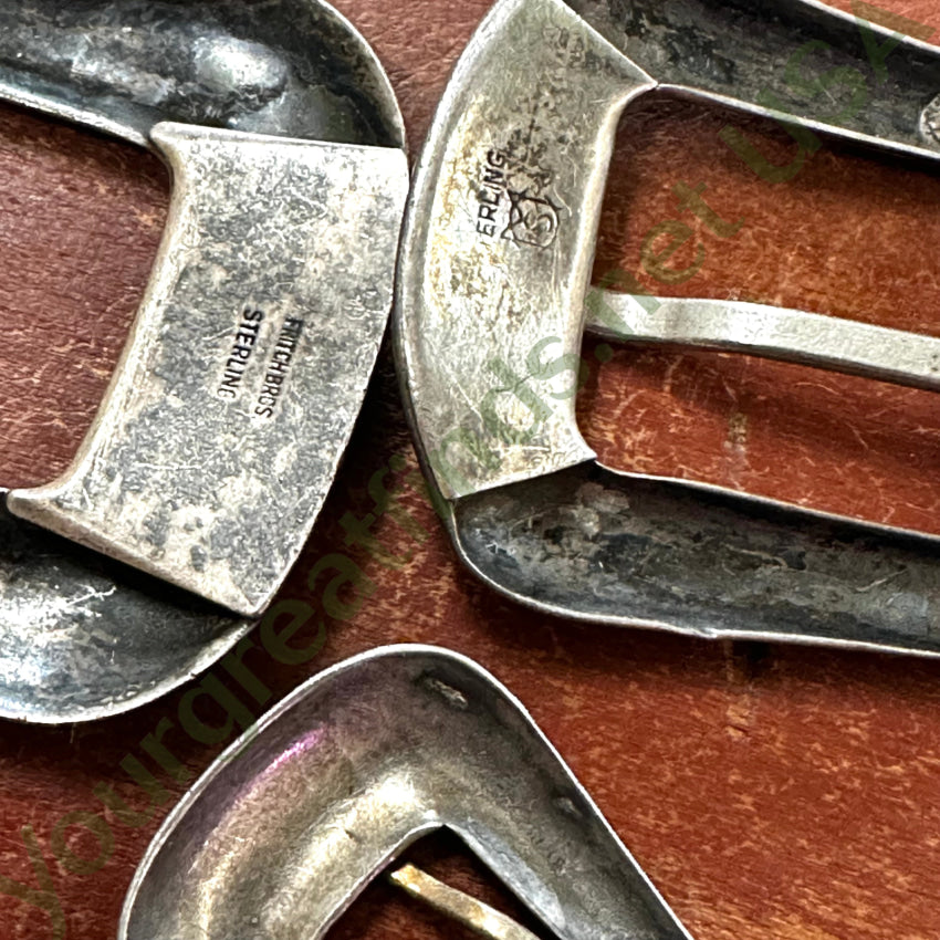 Lot Of 3 Vintage Sterling Silver Ranger Buckles Belt Buckle
