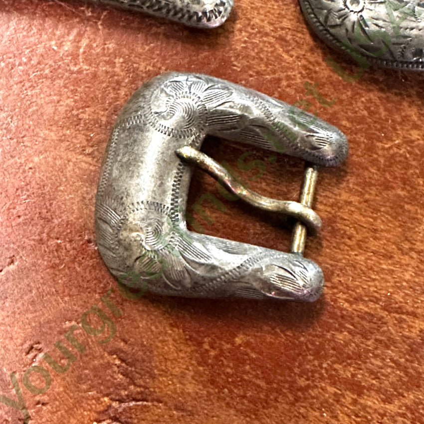 Lot Of 3 Vintage Sterling Silver Ranger Buckles Belt Buckle
