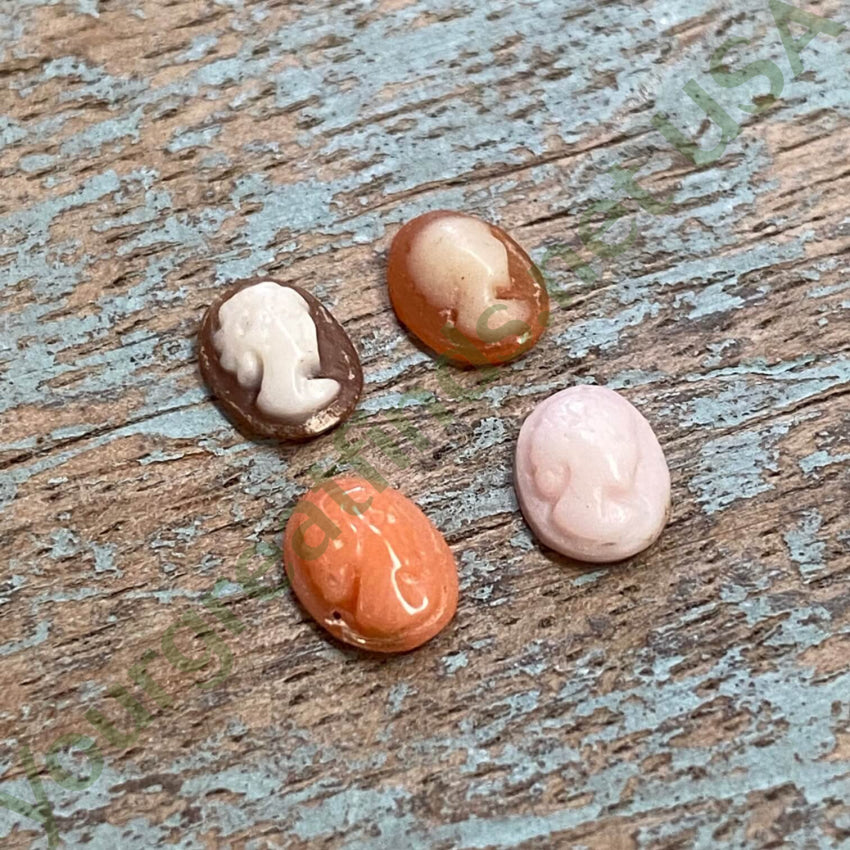 Lot Of 4 Tiny Antique Hand Carved Cameos