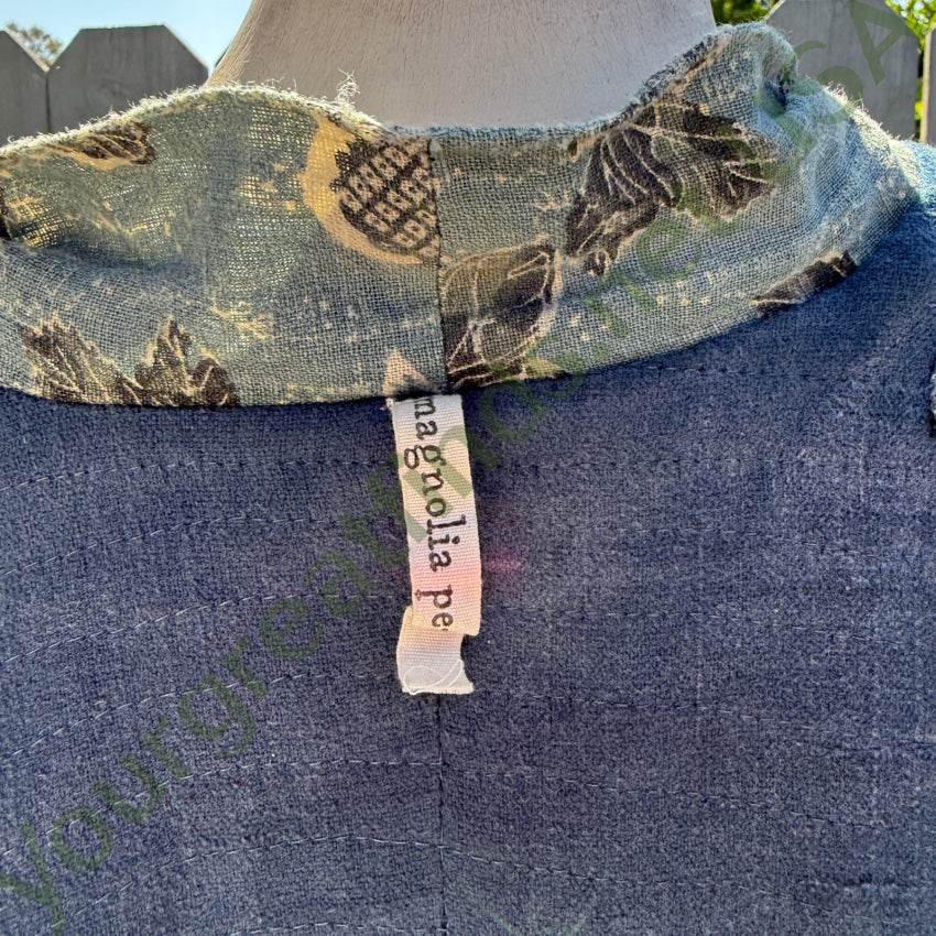 Magnolia Pearl Denim Blue Linen Good Fortune Kimono kimono