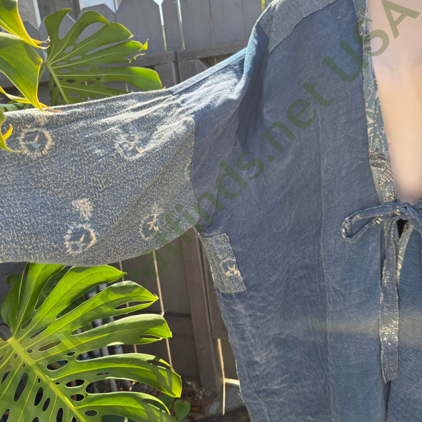 Magnolia Pearl Denim Blue Linen Good Fortune Kimono kimono