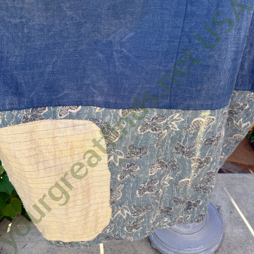 Magnolia Pearl Denim Blue Linen Good Fortune Kimono kimono