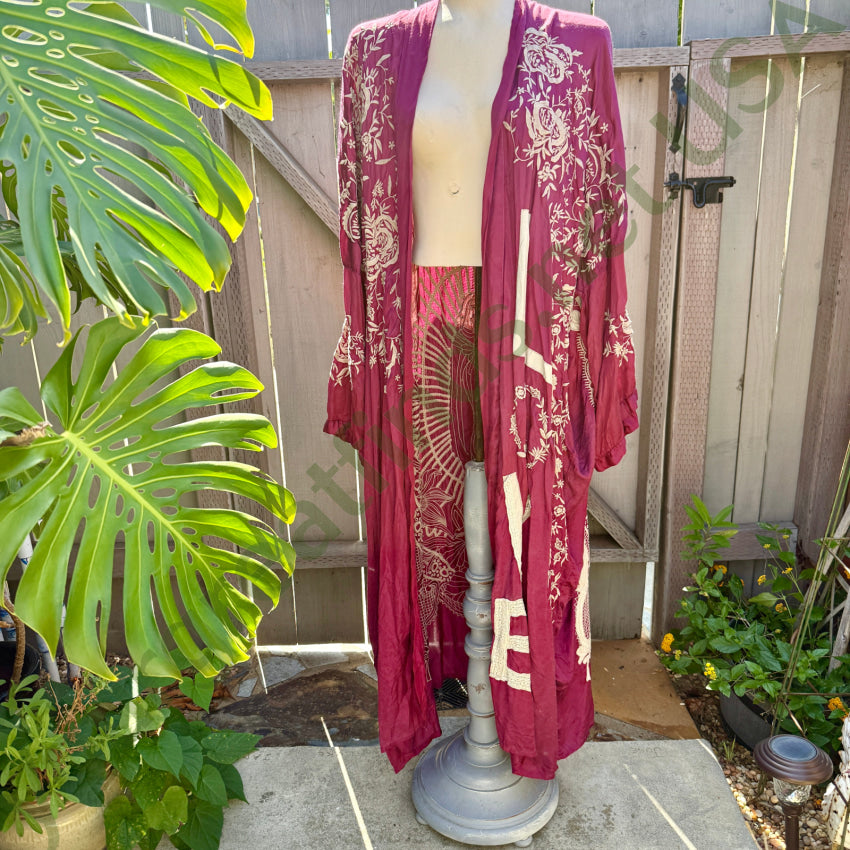 Magnolia Pearl Modal Satin Blessed Kimono Hibiscus NWT SOLD OUT kimono
