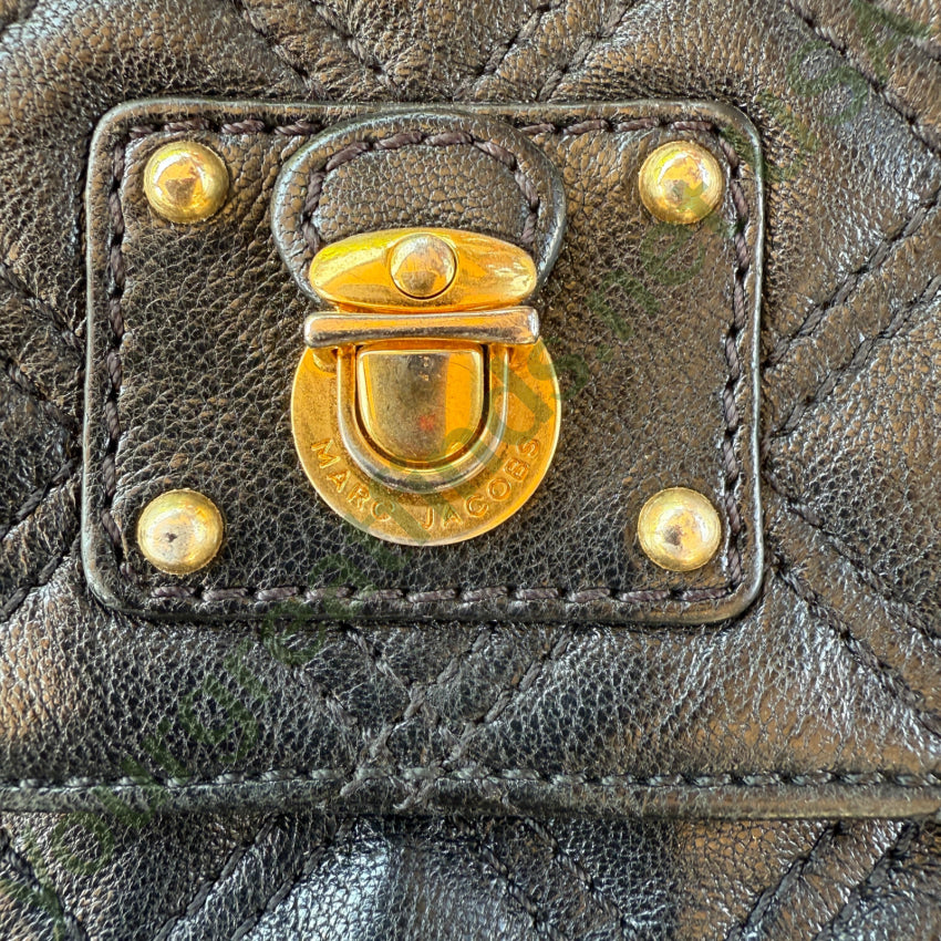Marc Jacobs Quilted Black Leather Crossbody Bag purse