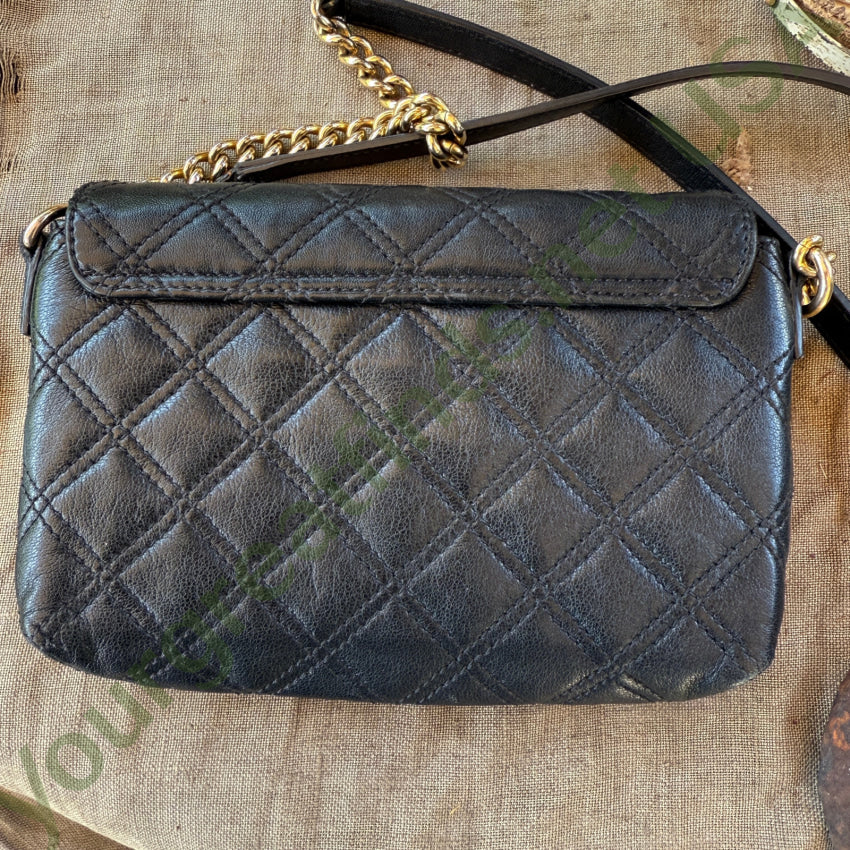 Marc Jacobs Quilted Black Leather Crossbody Bag purse