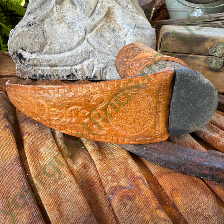 Mexican Guarachero Boot Tooled Leather Shot Glass Cabo leather shot glass