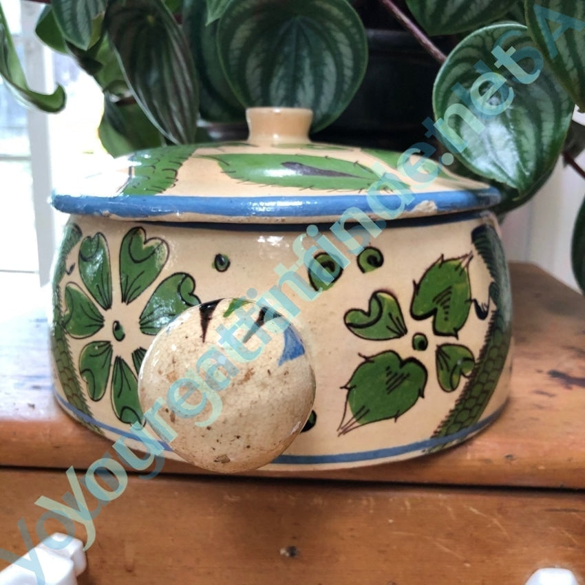 Mexican Pottery Tlaquepaque Cooking Dish with Handle and Lid Yourgreatfinds