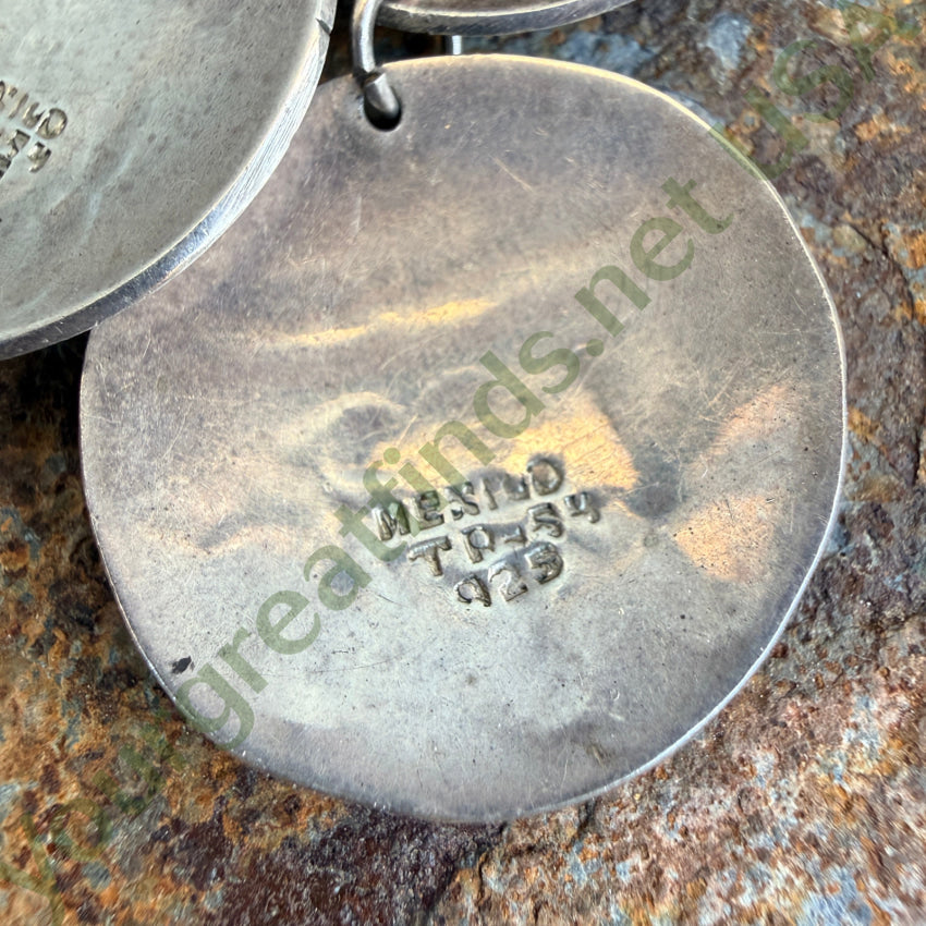 Mexican Southwestern Style Sterling Silver Concho Pierced Post Earrings pierced post earrings