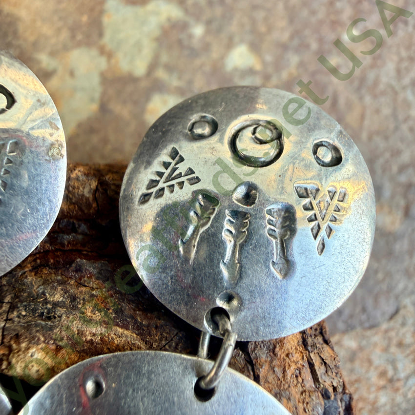 Mexican Southwestern Style Sterling Silver Concho Pierced Post Earrings pierced post earrings