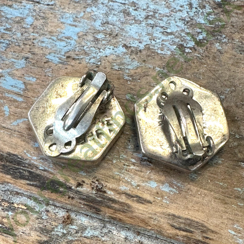 Mexican Sterling Silver Clip On Earrings