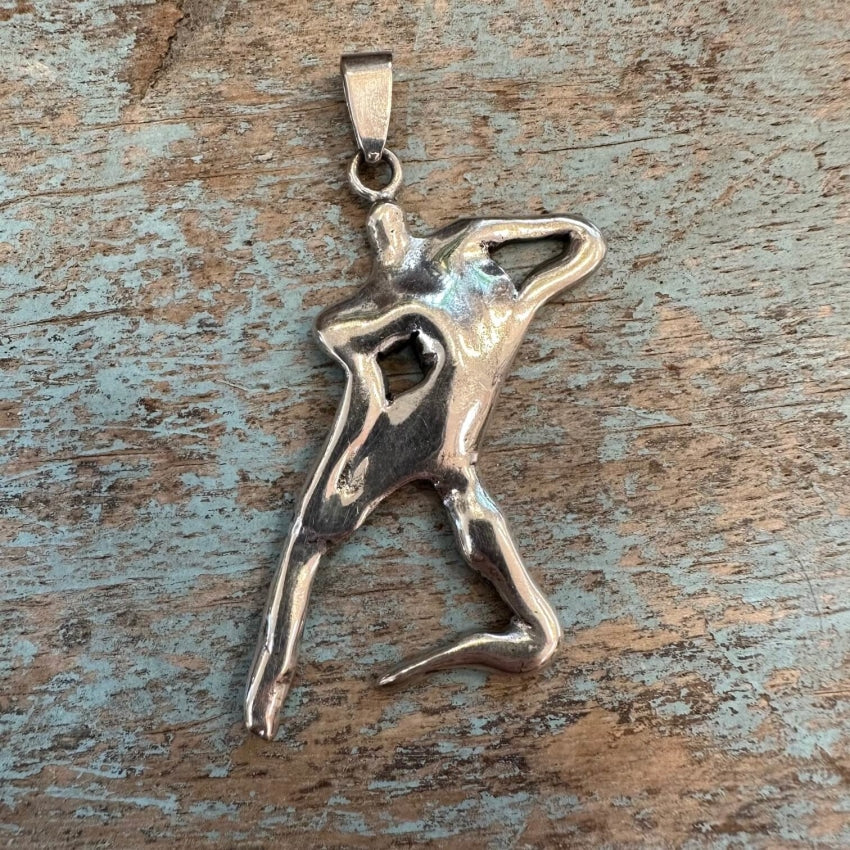 Mid-Century Modern Human Figural Pendant Signed