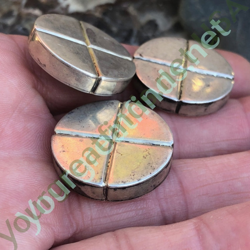 Mid-Century Modern Sterling Silver Buttons , Set of 3 Yourgreatfinds