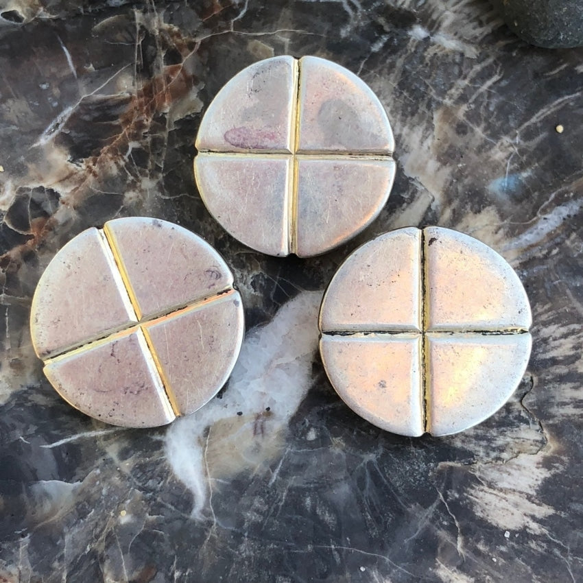 Mid-Century Modern Sterling Silver Buttons , Set of 3 Yourgreatfinds