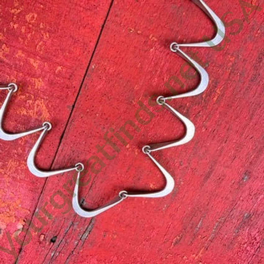 Mid-Century Modern Sterling Silver Zig Zag Necklace necklace