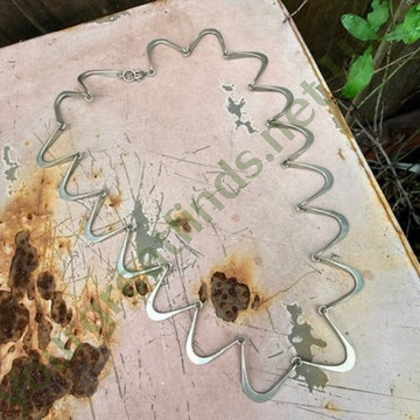 Mid-Century Modern Sterling Silver Zig Zag Necklace necklace