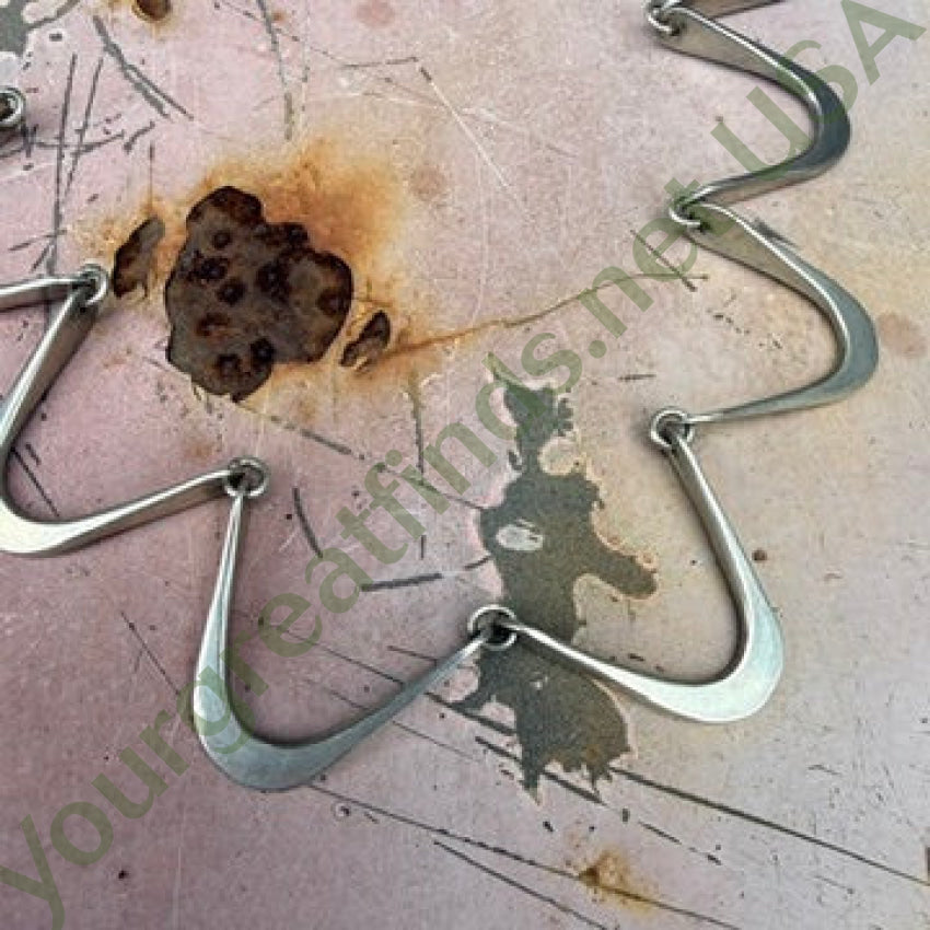 Mid-Century Modern Sterling Silver Zig Zag Necklace necklace