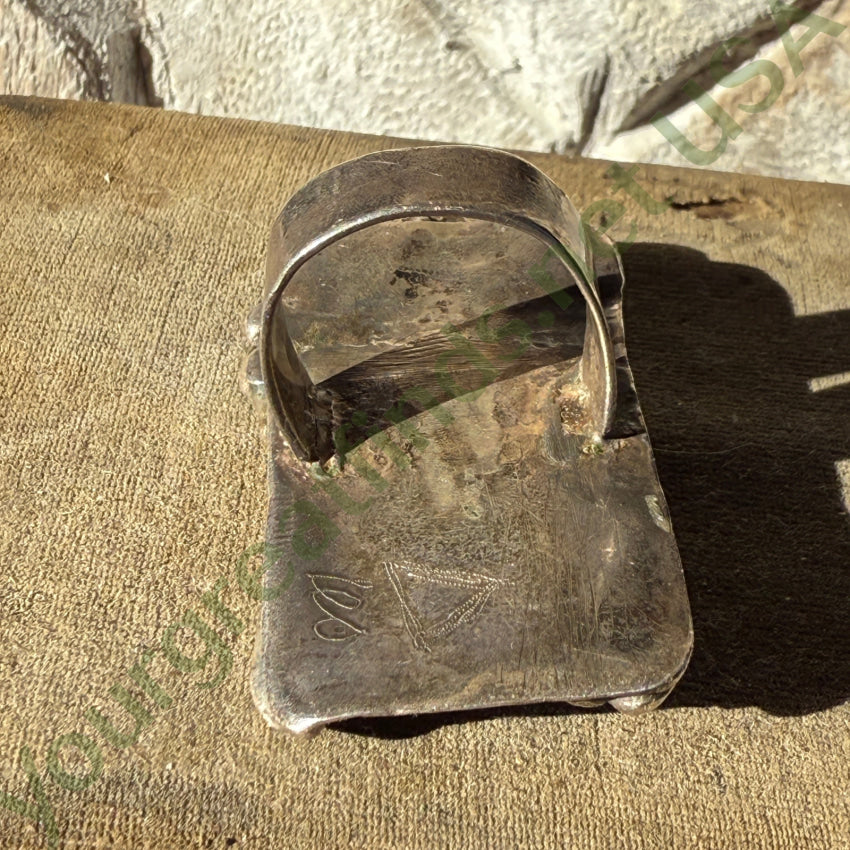 Mid-Century Sterling SIlver Brutalist Ring Size 8 Signed Leo ring