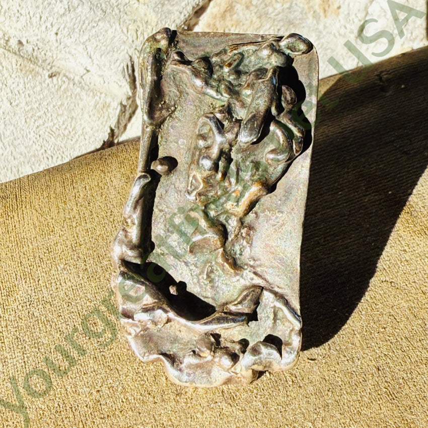 Mid-Century Sterling SIlver Brutalist Ring Size 8 Signed Leo ring