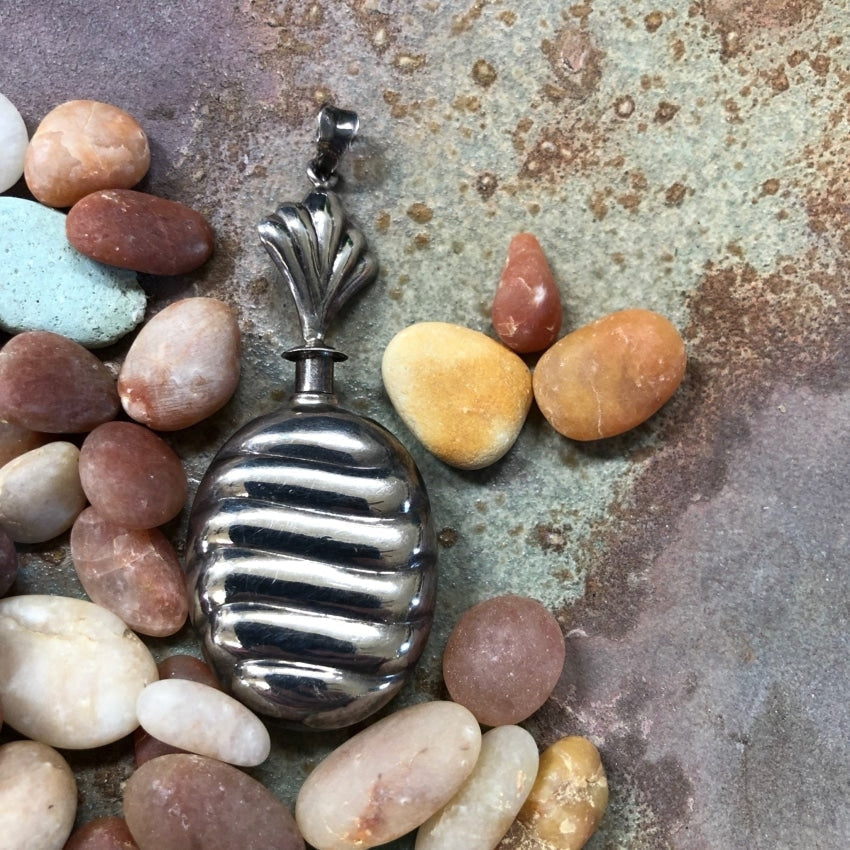 Mini Perfume Bottle Pendant in Sterling Silver Yourgreatfinds