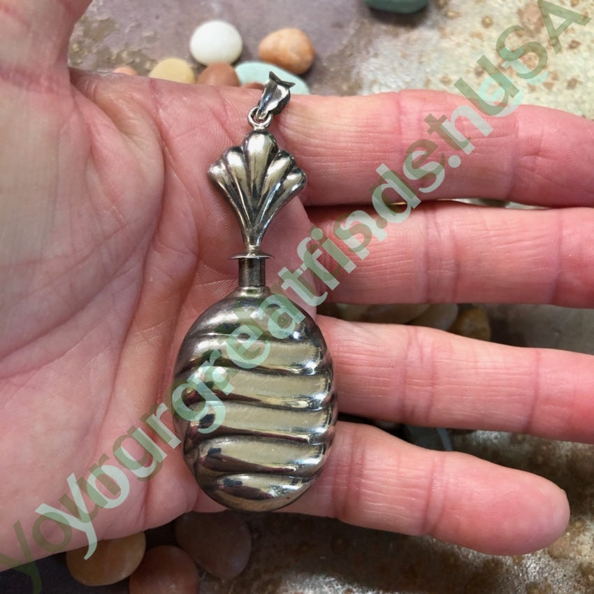 Mini Perfume Bottle Pendant in Sterling Silver Yourgreatfinds