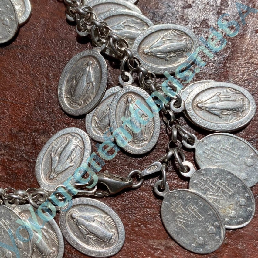 Miraculous Mary Sterling Silver Charm Bracelet Catholic Old Yourgreatfinds