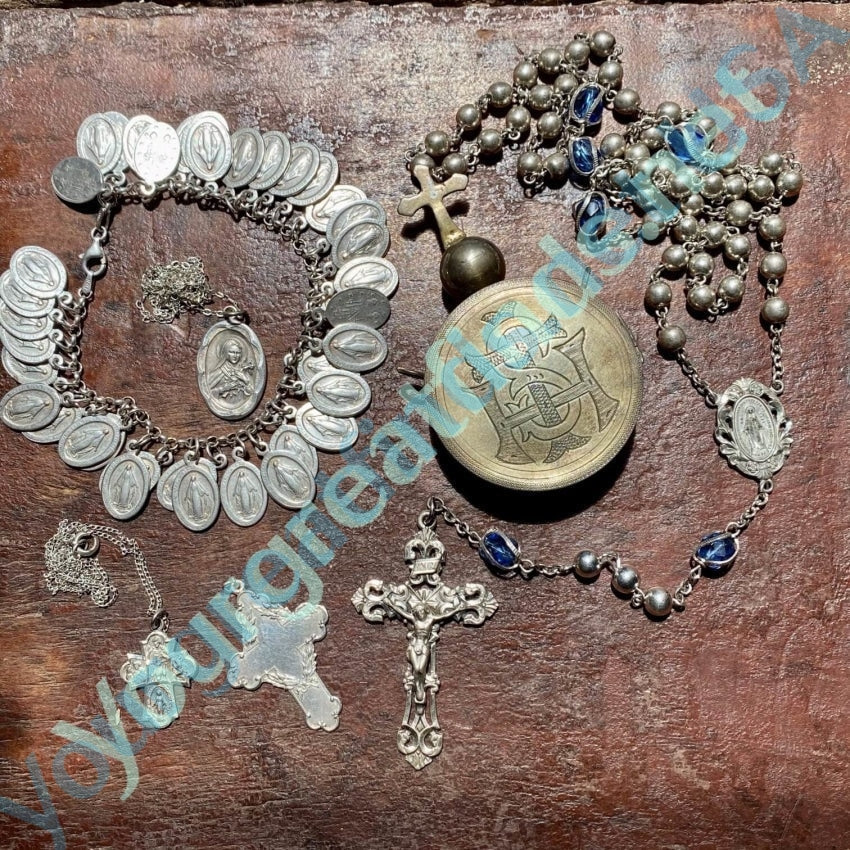 Miraculous Mary Sterling Silver Charm Bracelet Catholic Old Yourgreatfinds