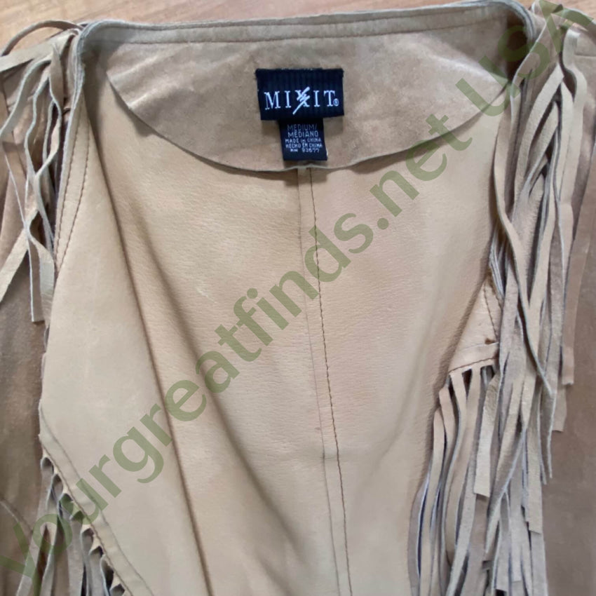 Mix It Suede Leather Fringed Jacket M
