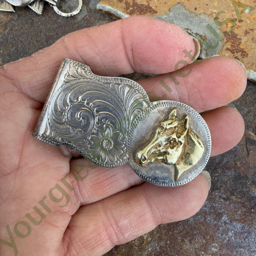 Montana Silversmiths Western Style Engraved Money Clip Horse Money Clip