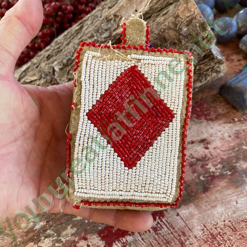 Native American Beaded Deerskin Leather Playing Card Case Yourgreatfinds