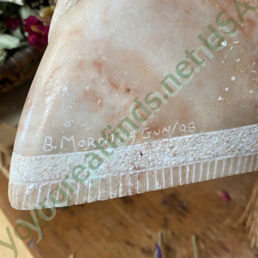 Native American Carved Stone Indian Woman B. Morning Gunn ‘88 Yourgreatfinds