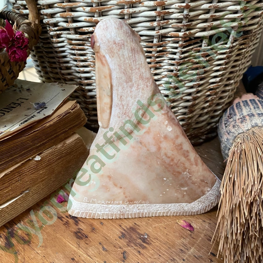 Native American Carved Stone Indian Woman B. Morning Gunn ‘88 Yourgreatfinds