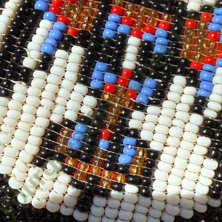 Native American Seed Bead & Leather Thunderbird Necklace Necklace