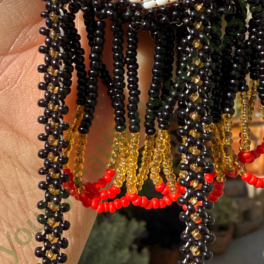 Native American Seed Bead & Leather Thunderbird Necklace Necklace