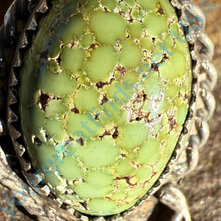 Native American Sterling Silver Green Nodule Turquoise Necklace Necklace