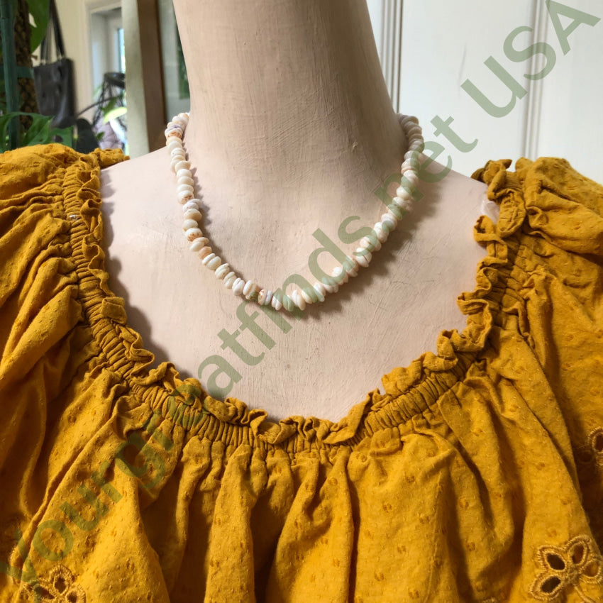 Natural High Grade Hawaiian Puka Shell Necklace & Bracelet Set Necklace