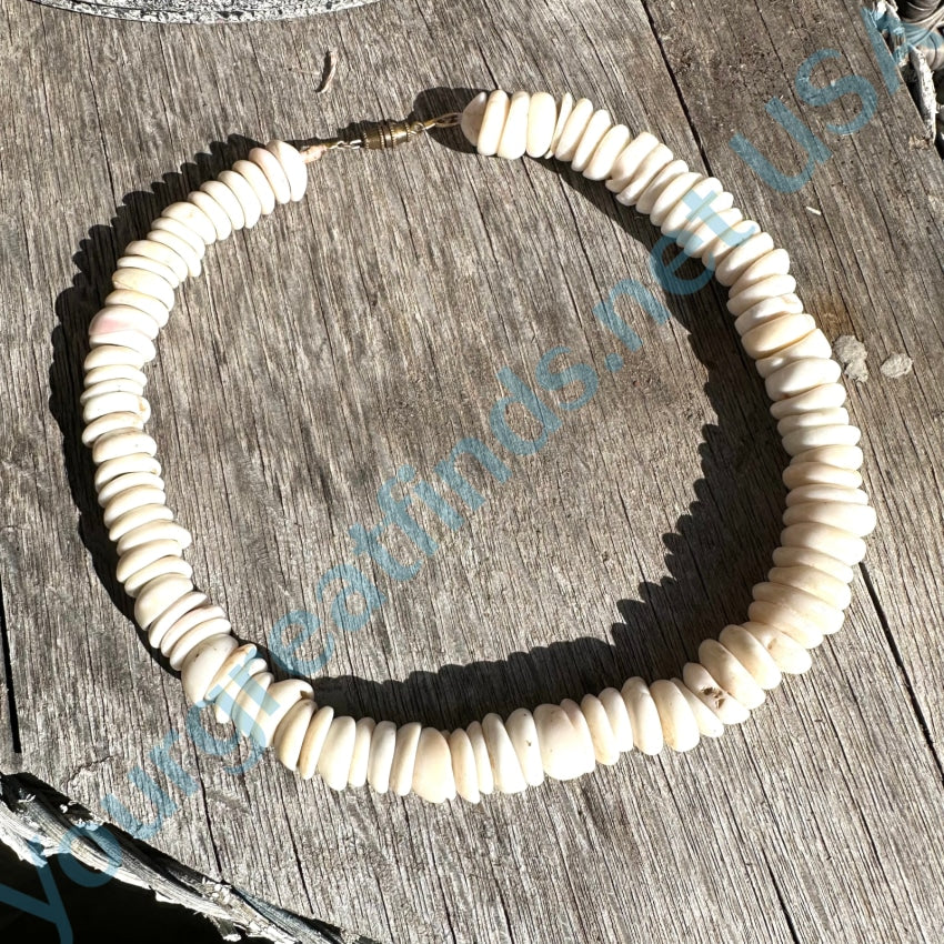 Natural Large Hawaiian Puka Shell Choker Necklace Necklace