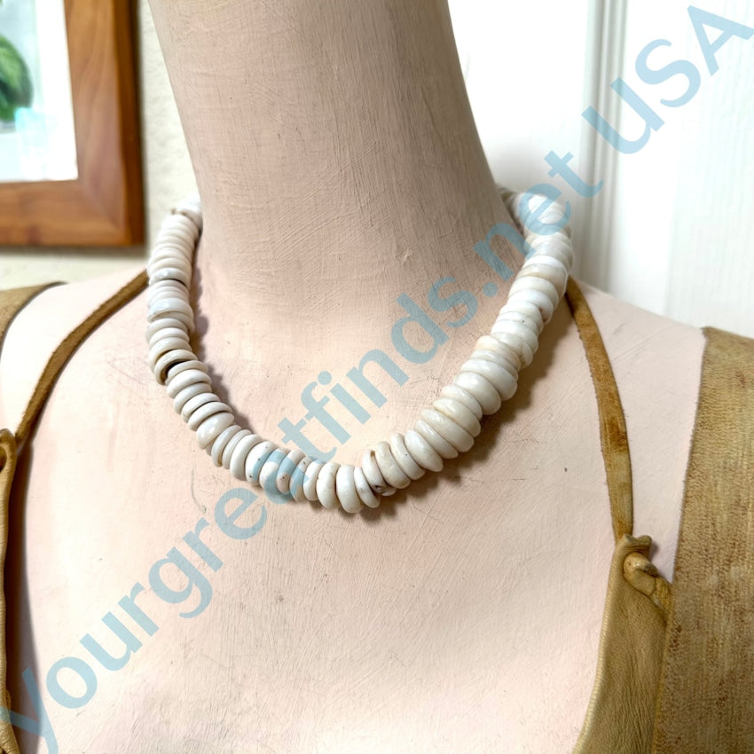 Natural Large Hawaiian Puka Shell Choker Necklace Necklace