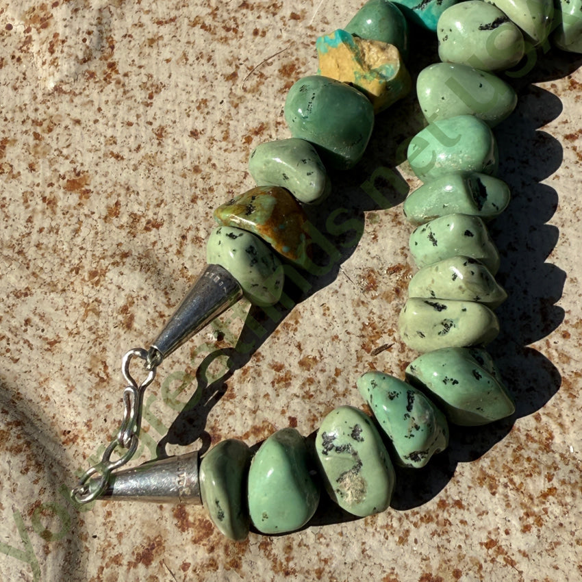 Navajo Chunky Green Turquoise Nugget Necklace necklace