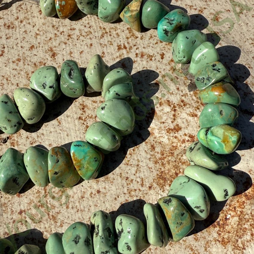 Navajo Chunky Green Turquoise Nugget Necklace necklace