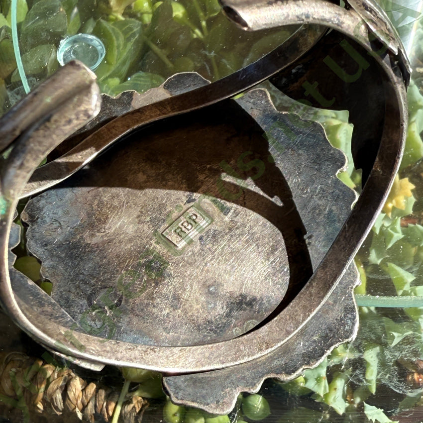 Navajo Coral Cluster Bracelet Sterling Silver 1970s bracelet