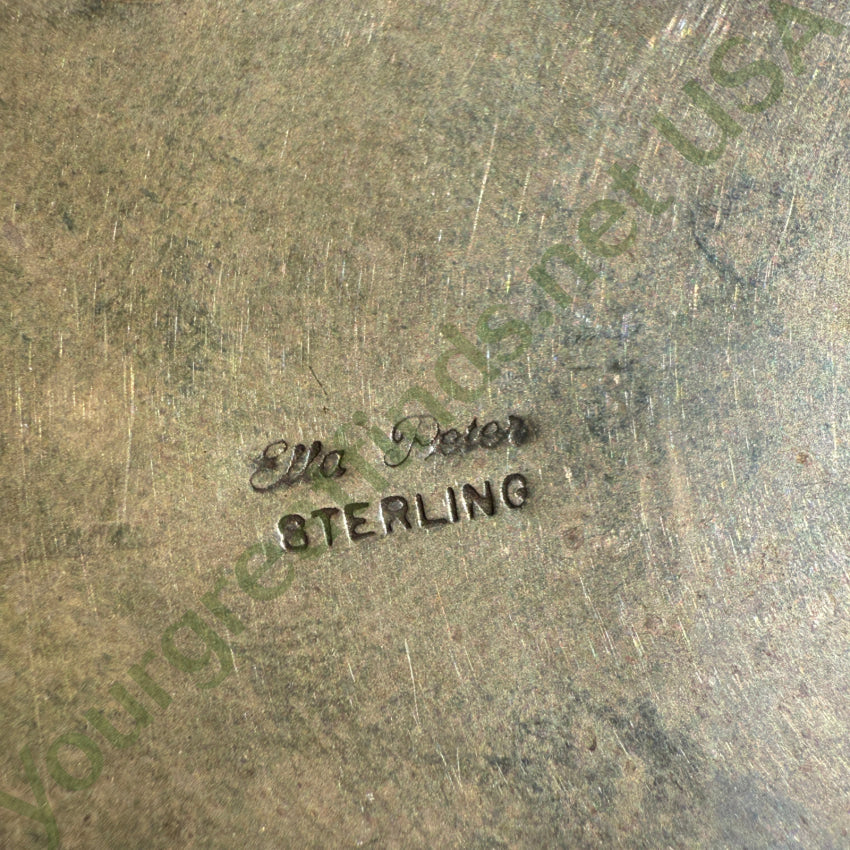 Navajo Ella Peter Sterling Silver & Amber Large Cross Enhancer Pendant pendant