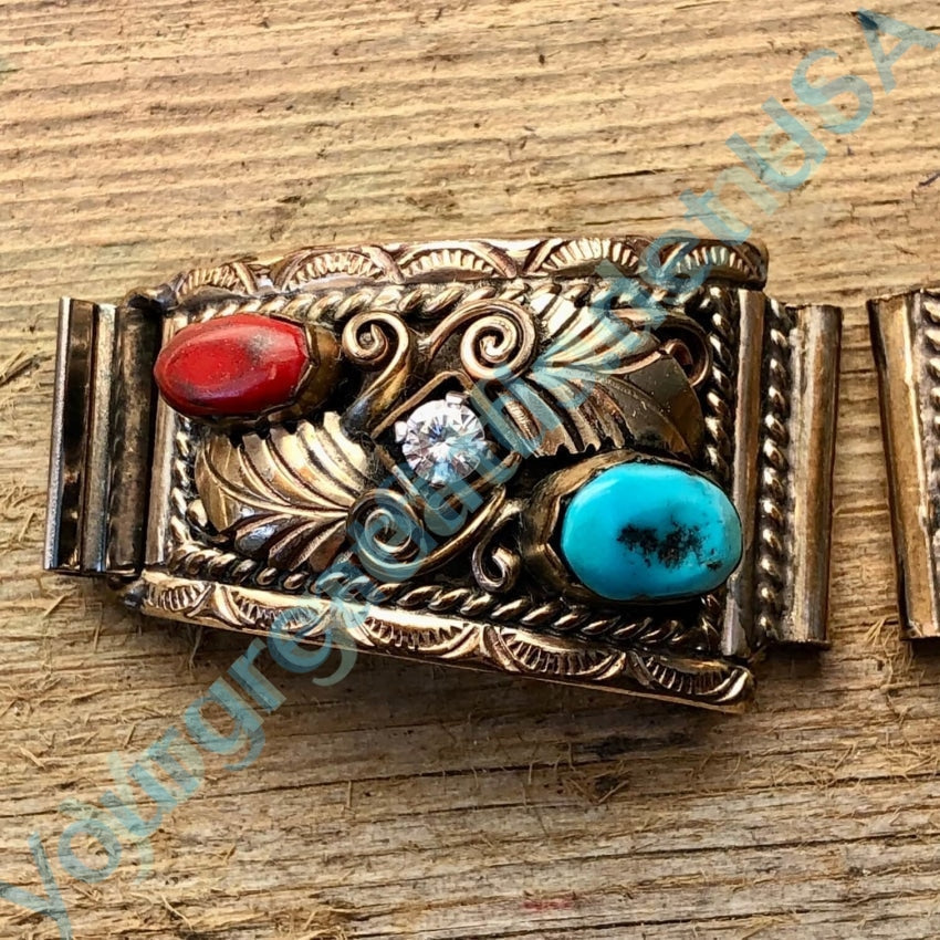 Navajo Gold Plated Sterling Silver Watch Band Plates Yourgreatfinds