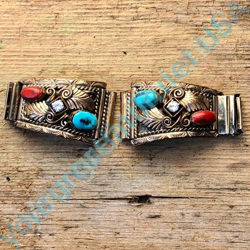 Navajo Gold Plated Sterling Silver Watch Band Plates Yourgreatfinds