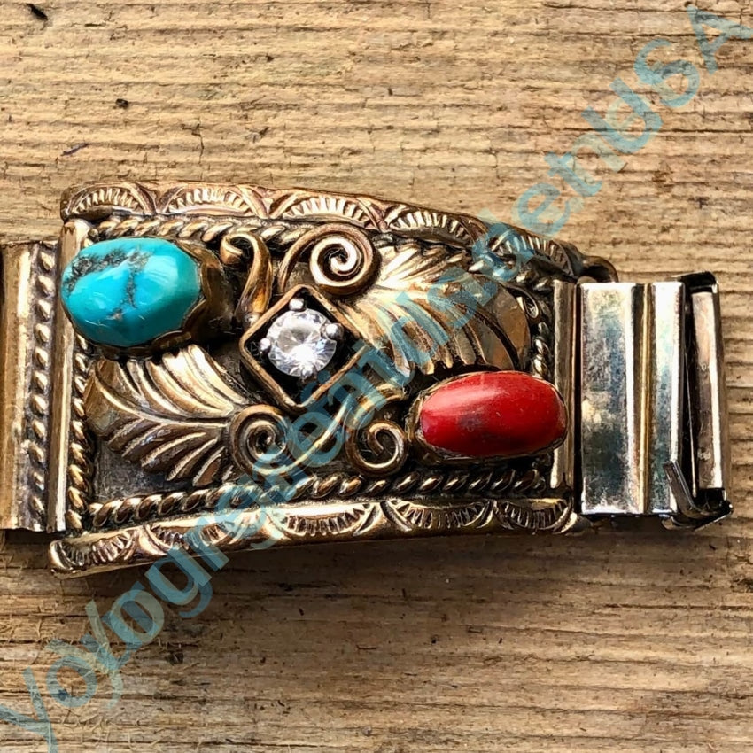 Navajo Gold Plated Sterling Silver Watch Band Plates Yourgreatfinds
