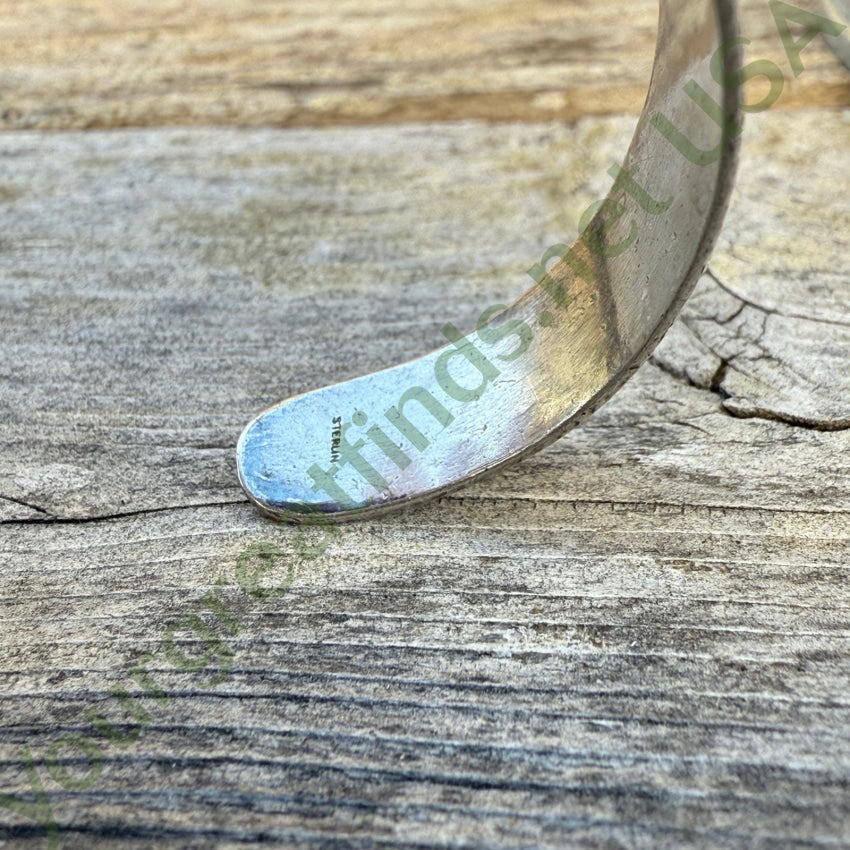 Navajo Old Sterling Silver & Turquoise Cuff Bracelet Fred Harvey Era bracelet