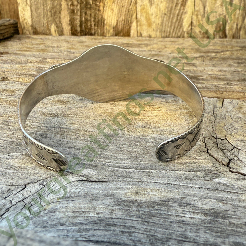 Navajo Old Sterling Silver & Turquoise Cuff Bracelet Fred Harvey Era bracelet