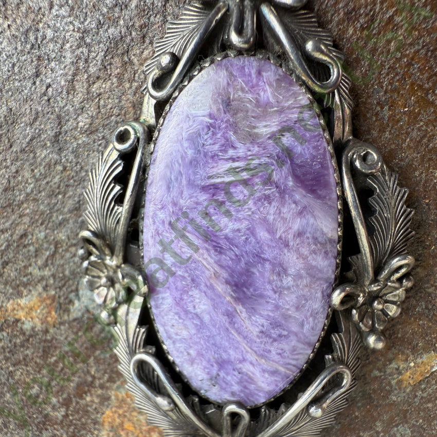 Navajo Purple Charoite Necklace Sterling Peterson Johnson necklace
