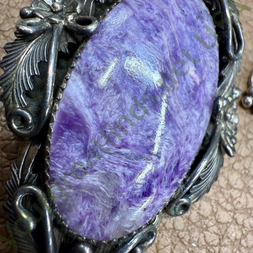 Navajo Purple Charoite Necklace Sterling Peterson Johnson necklace